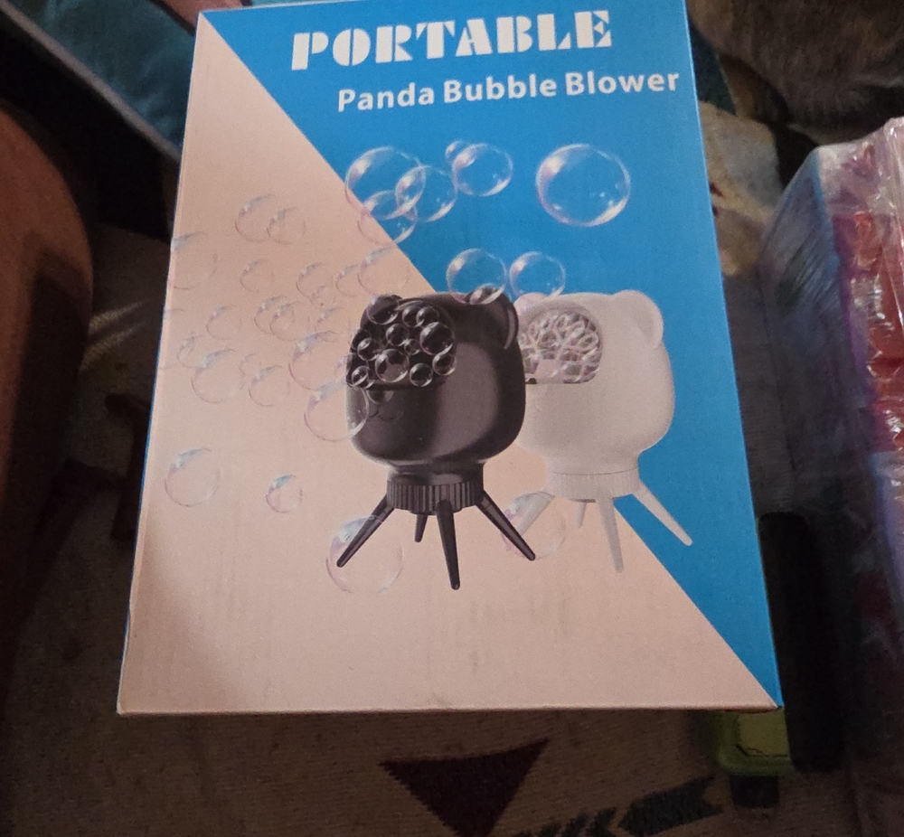 Panda Bubble Blower Portable Bubble Machine - Black